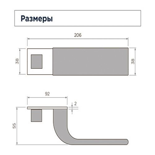 Дверная ручка с фиксатором 612 WC черный матовый на общей планке Дверная ручка с фиксатором 612 WC черный матовый на общей планке